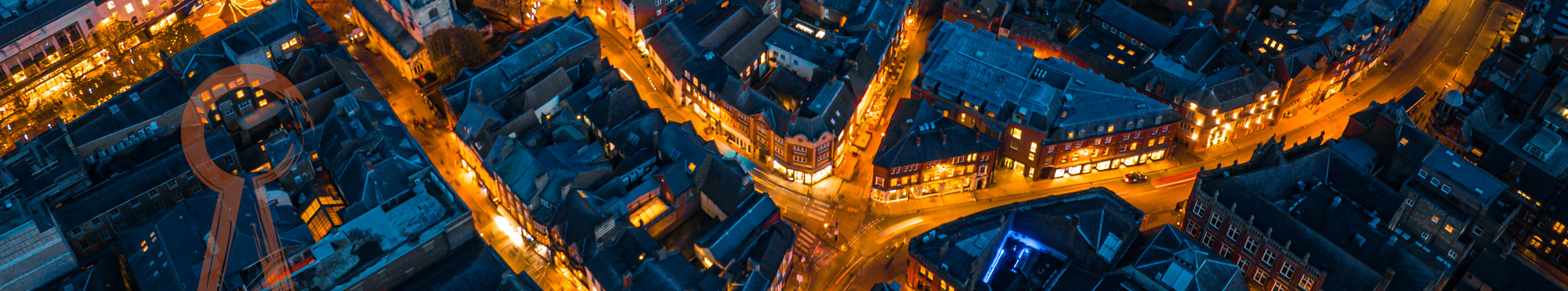 vue d'un quartier résidentiel de nuit